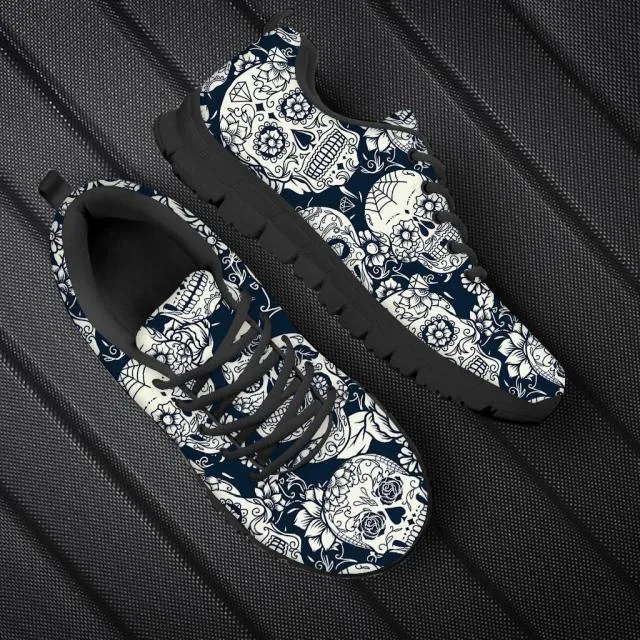Sugar Skull Printed Men Breathable Sneakers