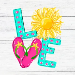 Summer Love-Sun & Flipflops Metal Sign
