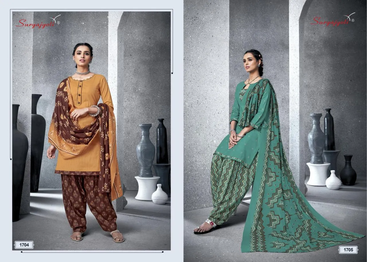 Suryajyoti Patiyala Kudi Vol 17 Cotton Collection Casual Wear Suits