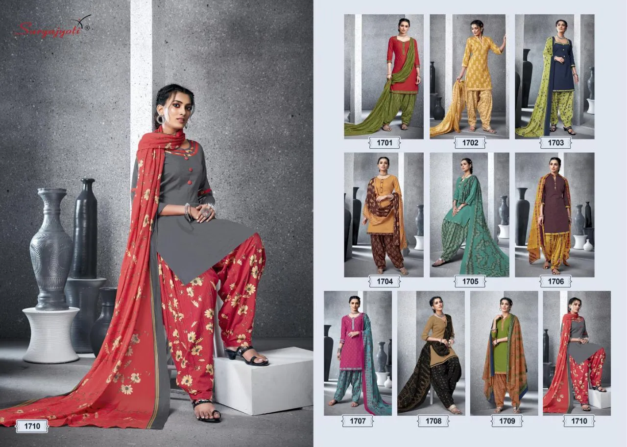 Suryajyoti Patiyala Kudi Vol 17 Cotton Collection Casual Wear Suits