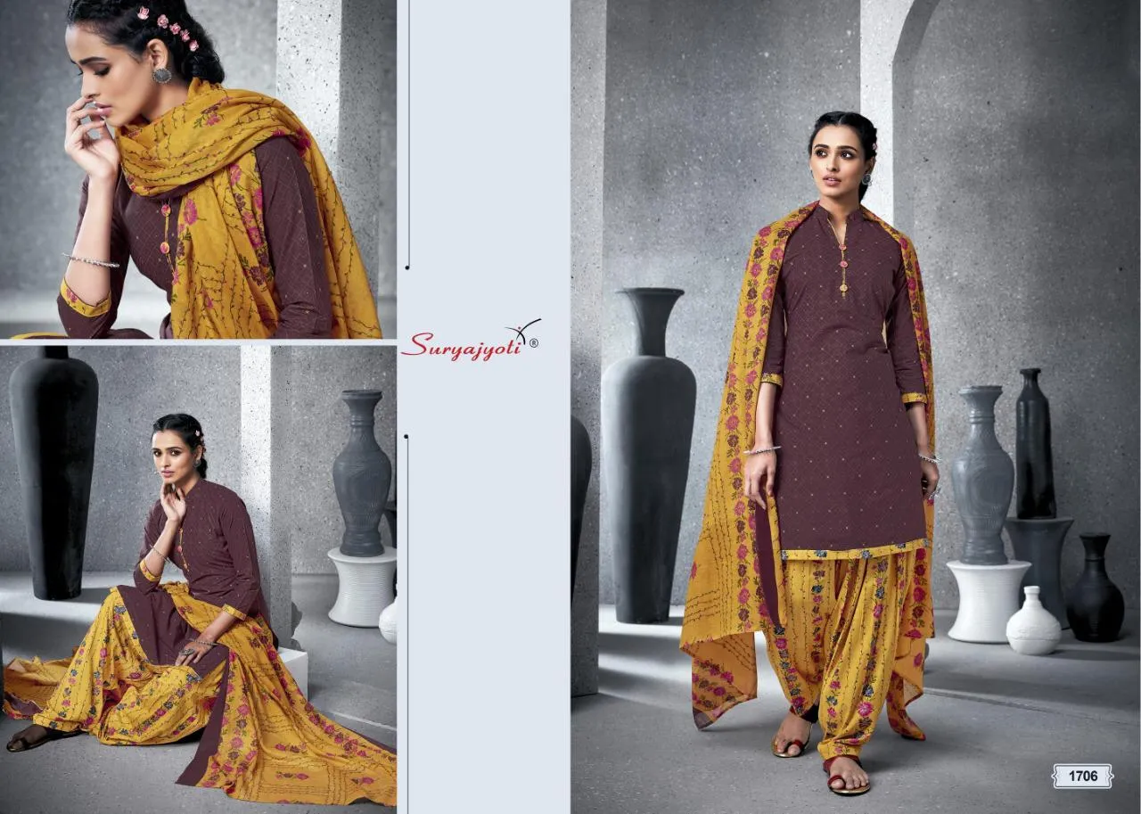 Suryajyoti Patiyala Kudi Vol 17 Cotton Collection Casual Wear Suits