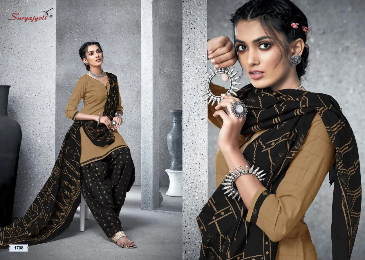 Suryajyoti Patiyala Kudi Vol 17 Cotton Collection Casual Wear Suits