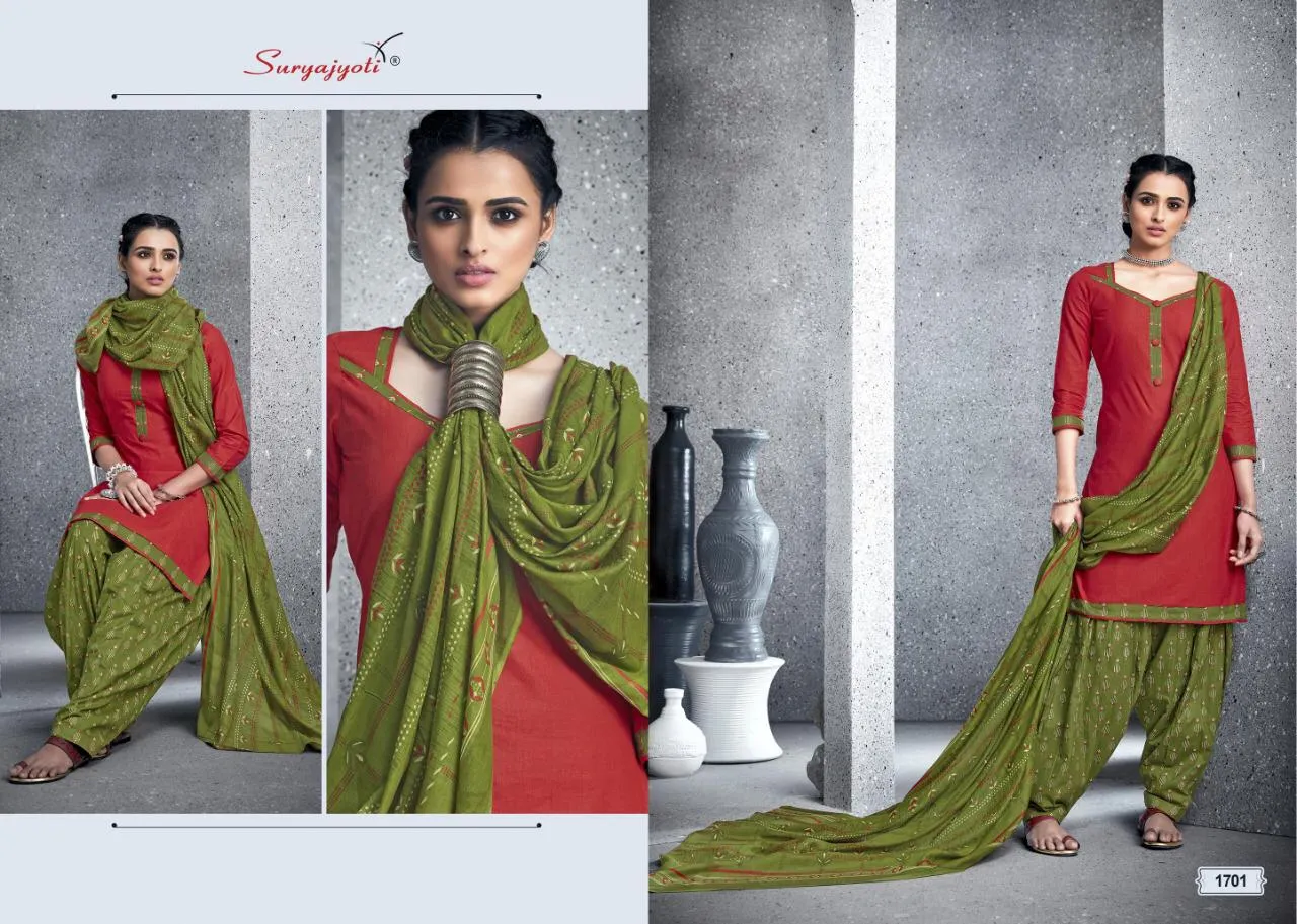 Suryajyoti Patiyala Kudi Vol 17 Cotton Collection Casual Wear Suits