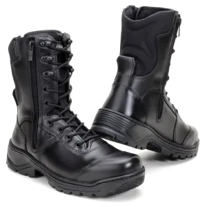 Tactical Boots Sniper Black Leather Lace Zipper