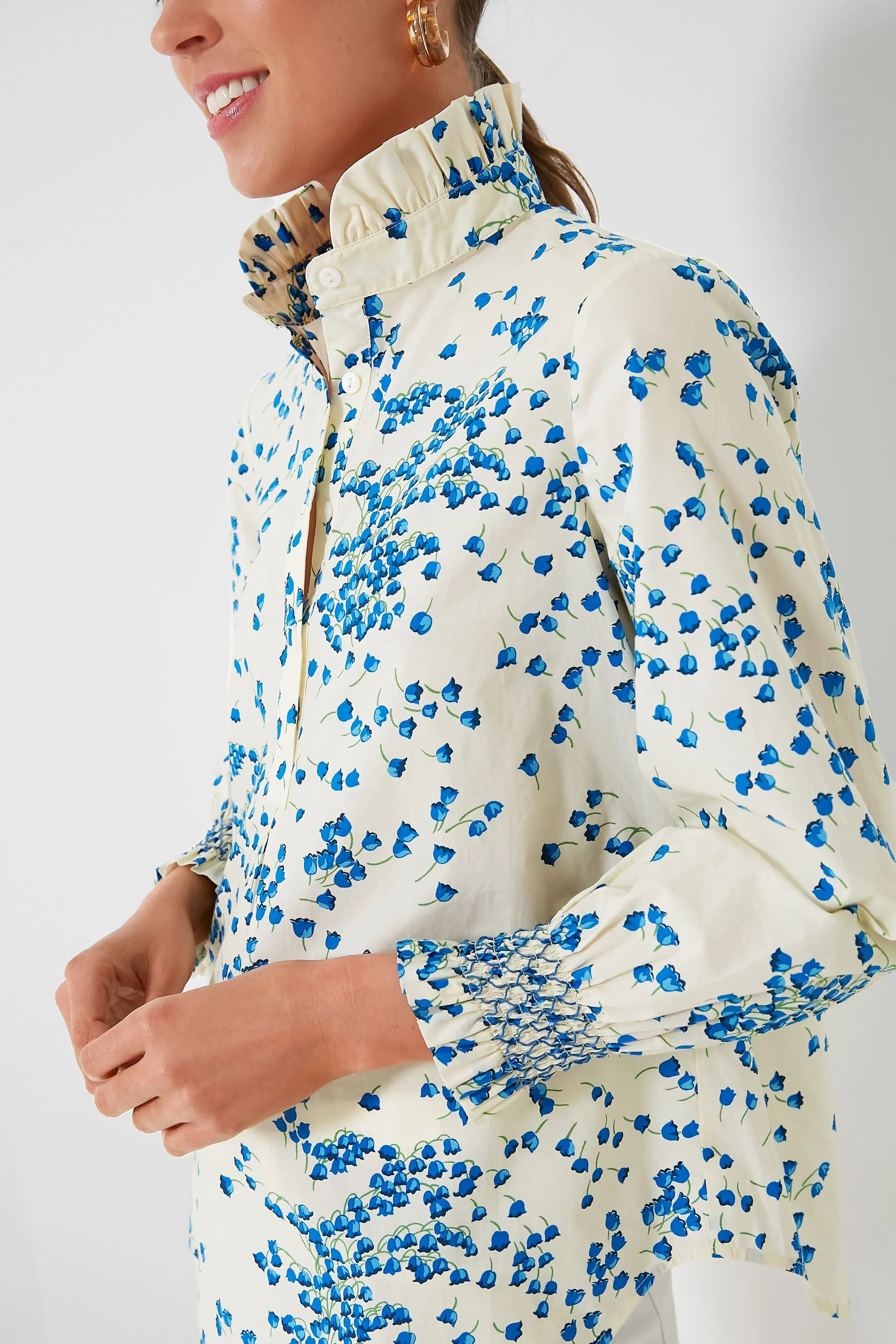 Tan Tossed Floral Teagan Popover
