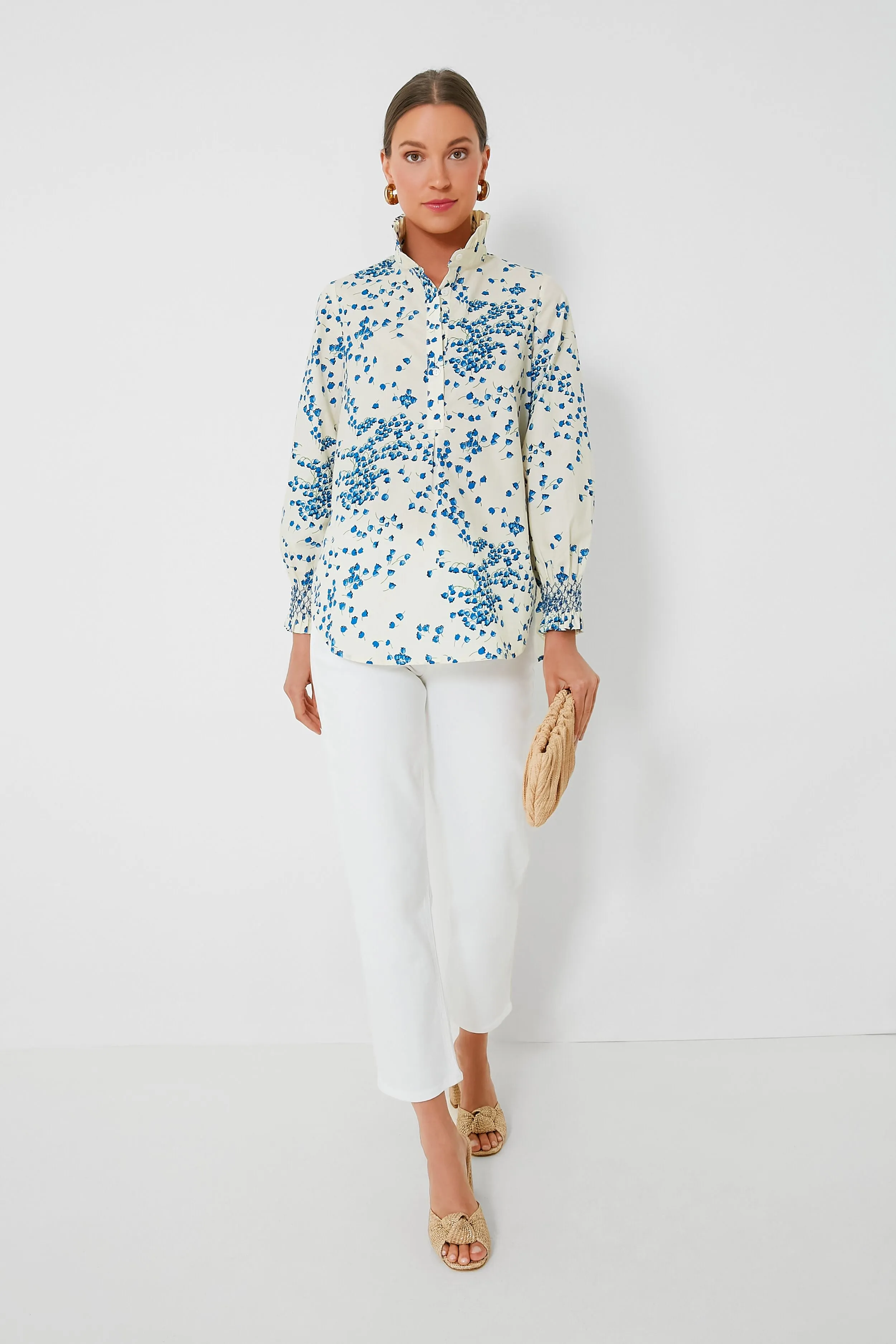 Tan Tossed Floral Teagan Popover