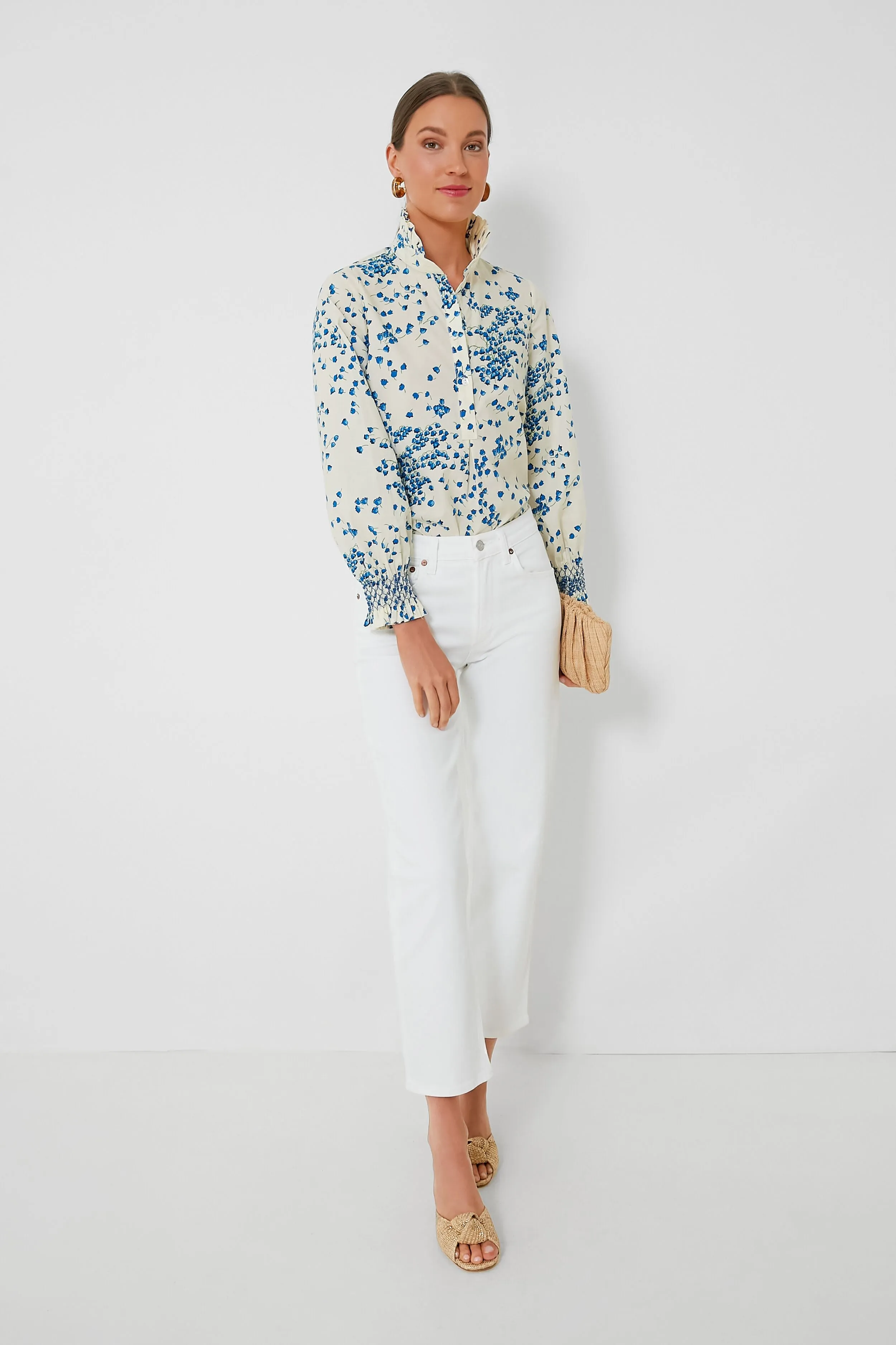 Tan Tossed Floral Teagan Popover