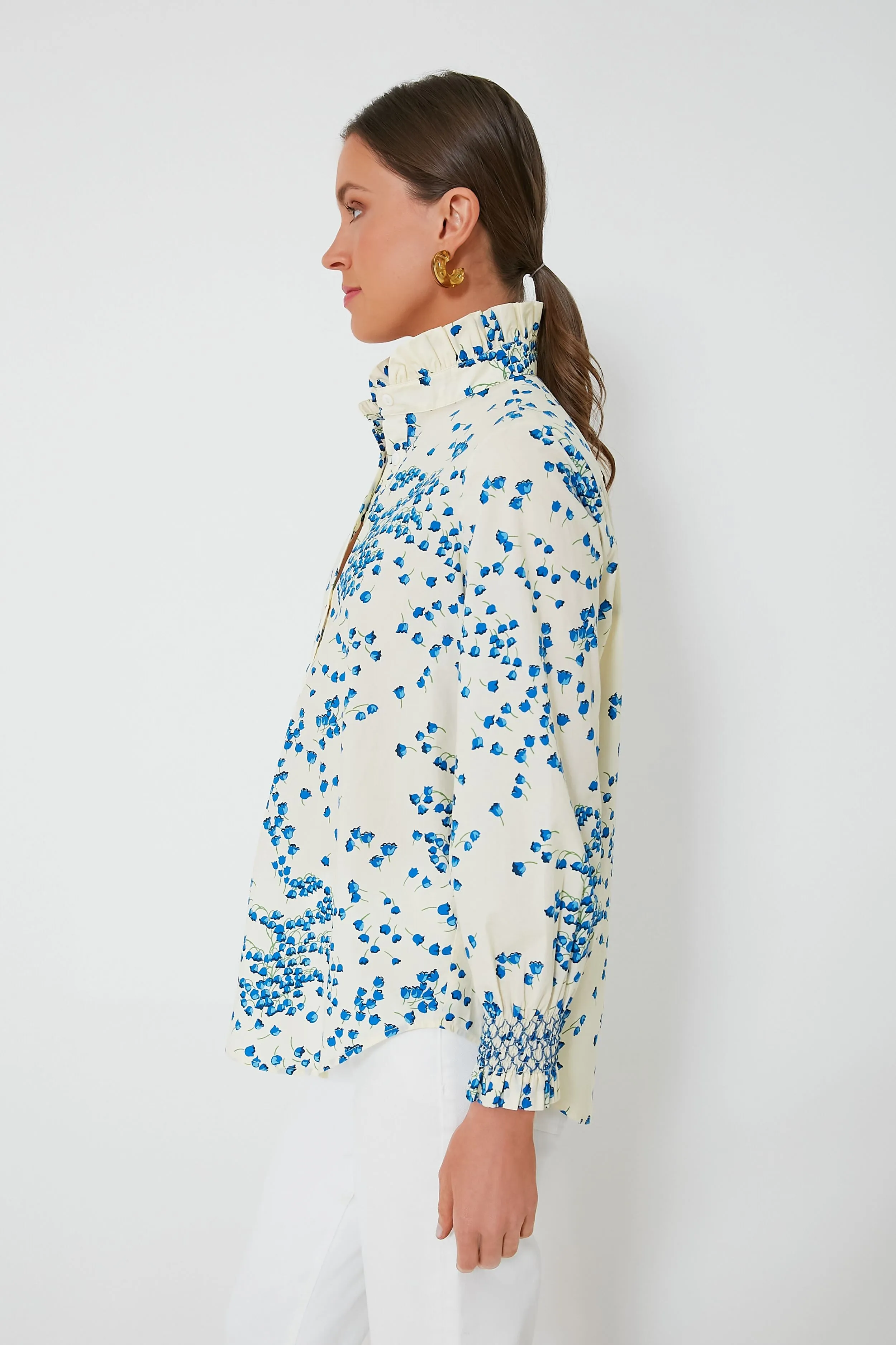 Tan Tossed Floral Teagan Popover