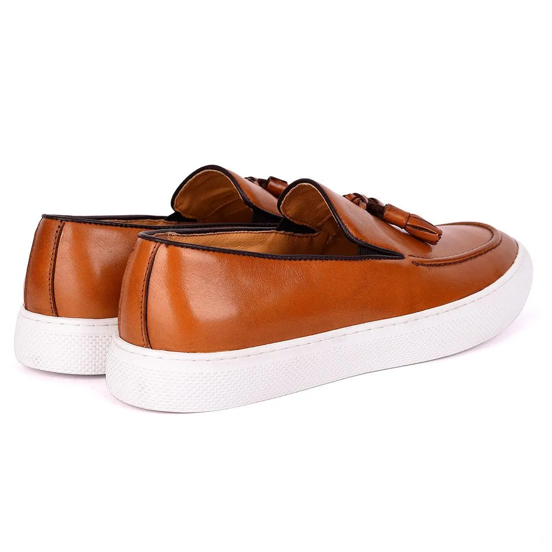Terry Taylors Classic Tassel Designed Men's Sneaker Shoe- Brown