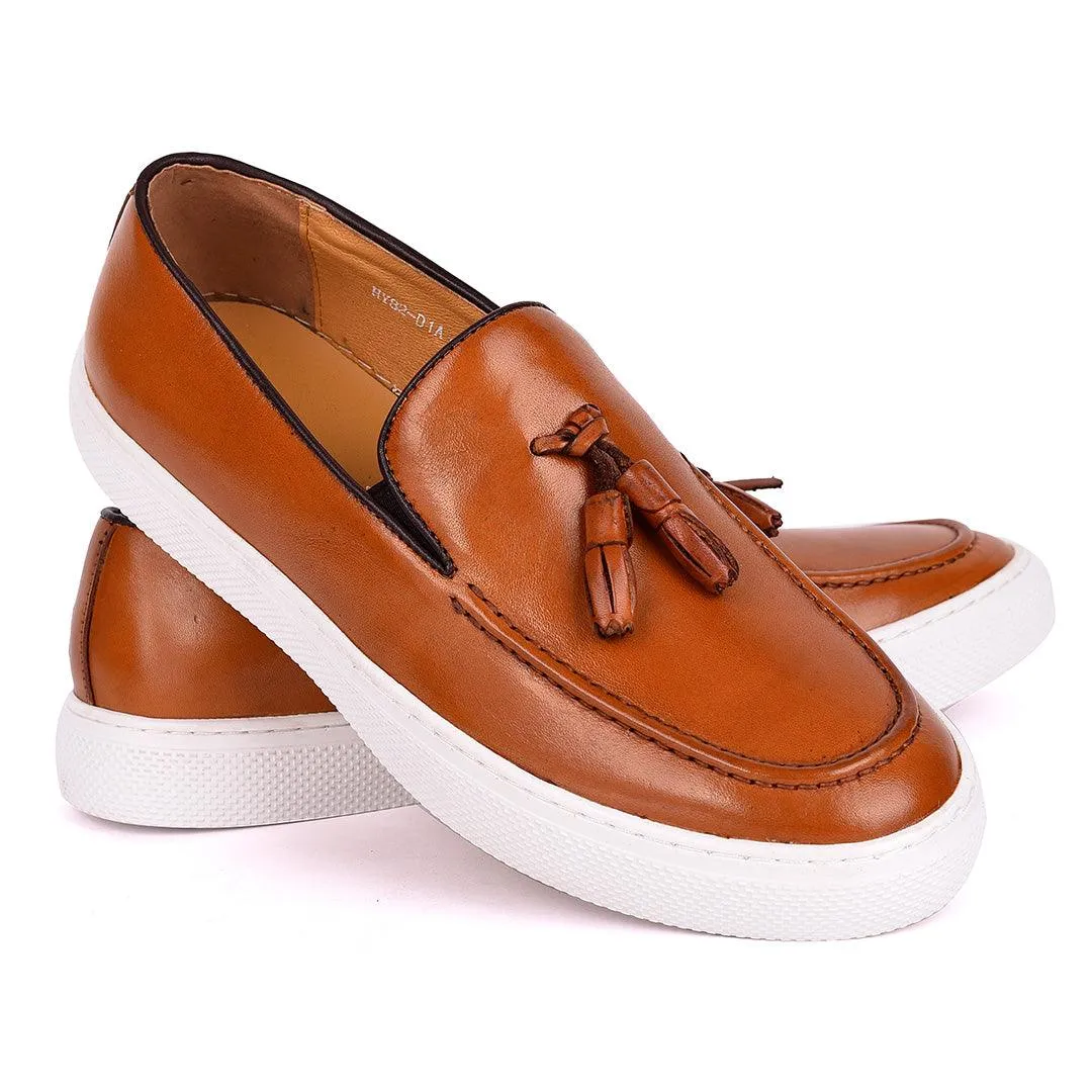 Terry Taylors Classic Tassel Designed Men's Sneaker Shoe- Brown