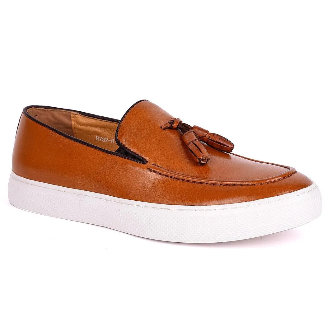 Terry Taylors Classic Tassel Designed Men's Sneaker Shoe- Brown
