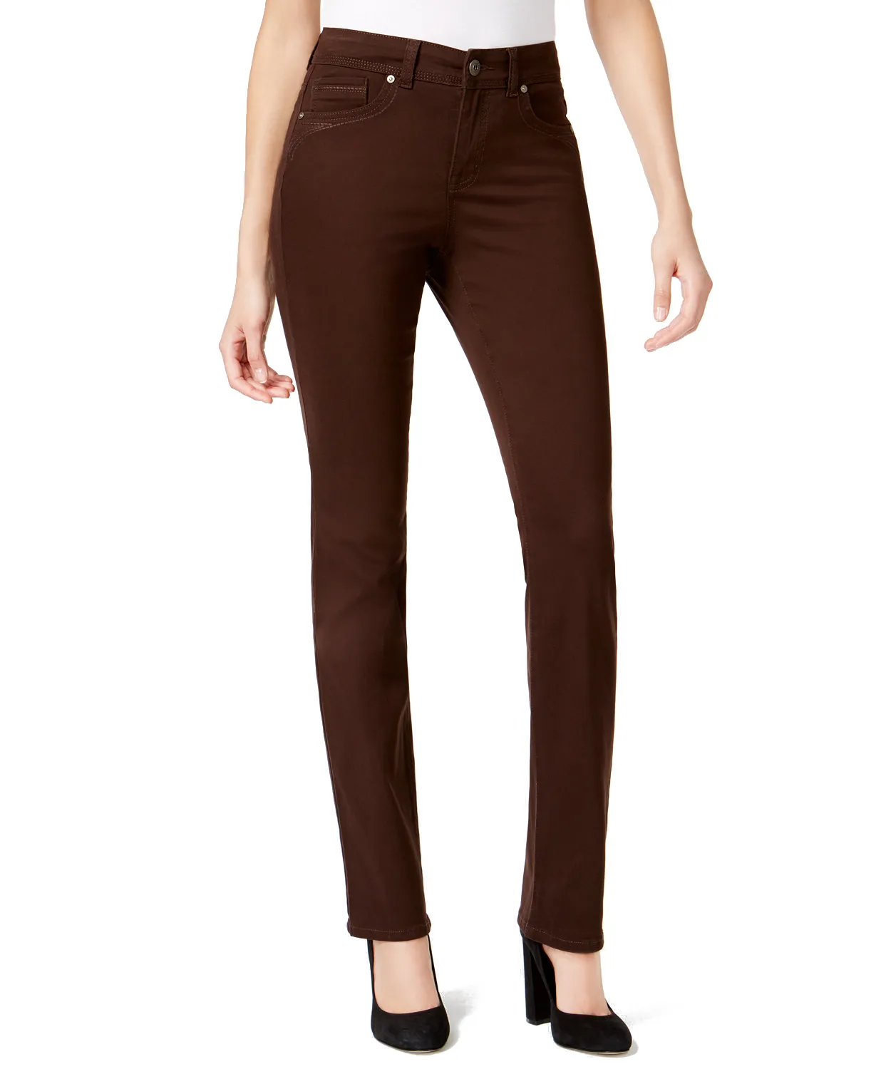 Tummy-Control Straight-Leg Jeans