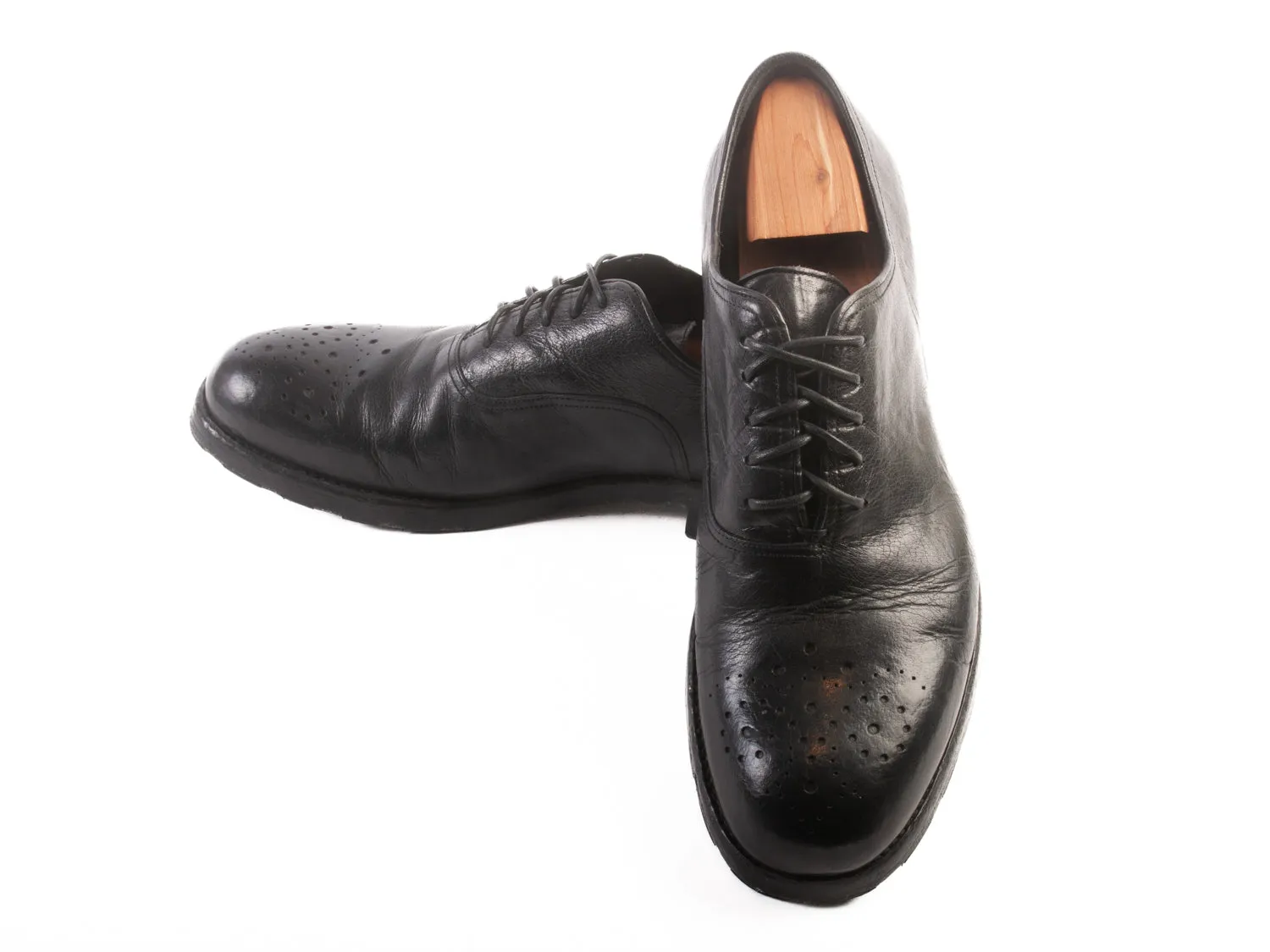 Untamed Street Black Perf Toe Oxfords