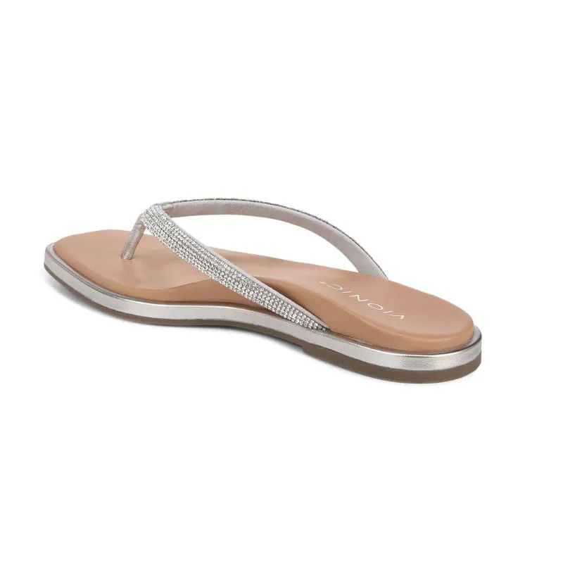 Vionic Vista Shine Silver Women's Flipflops