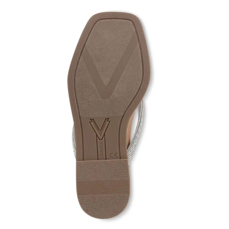 Vionic Vista Shine Silver Women's Flipflops