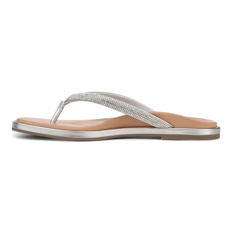 Vionic Vista Shine Silver Women's Flipflops