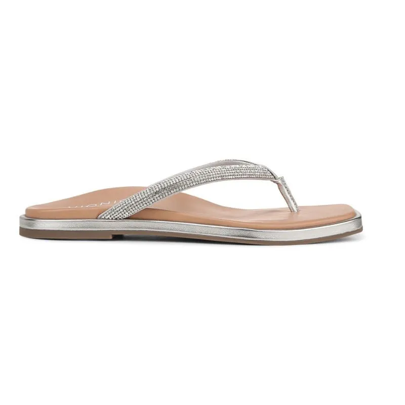 Vionic Vista Shine Silver Women's Flipflops