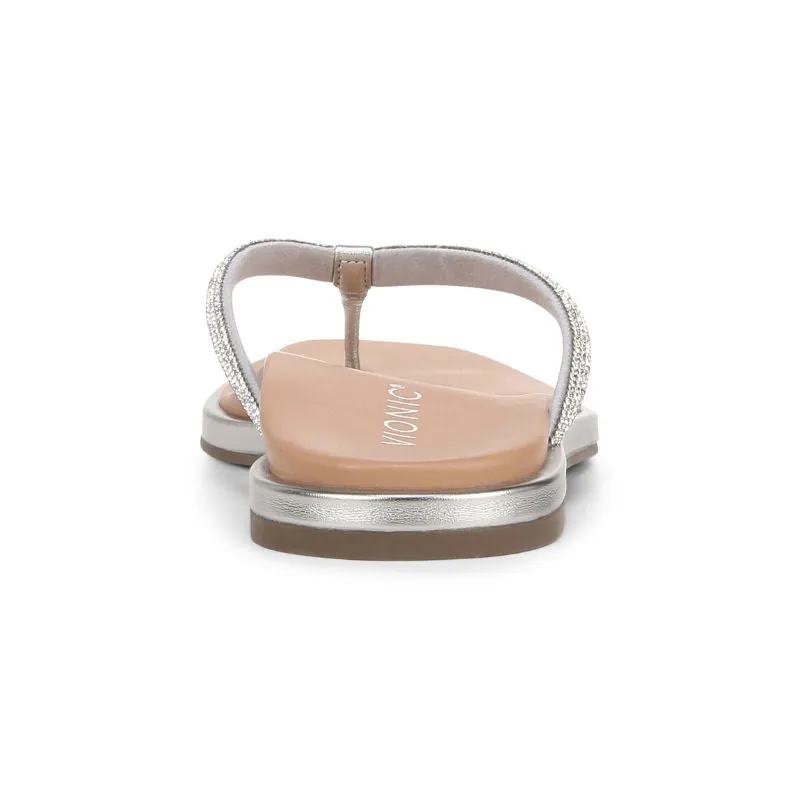 Vionic Vista Shine Silver Women's Flipflops