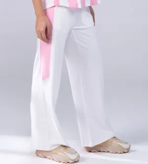 White wide leg Trackpants