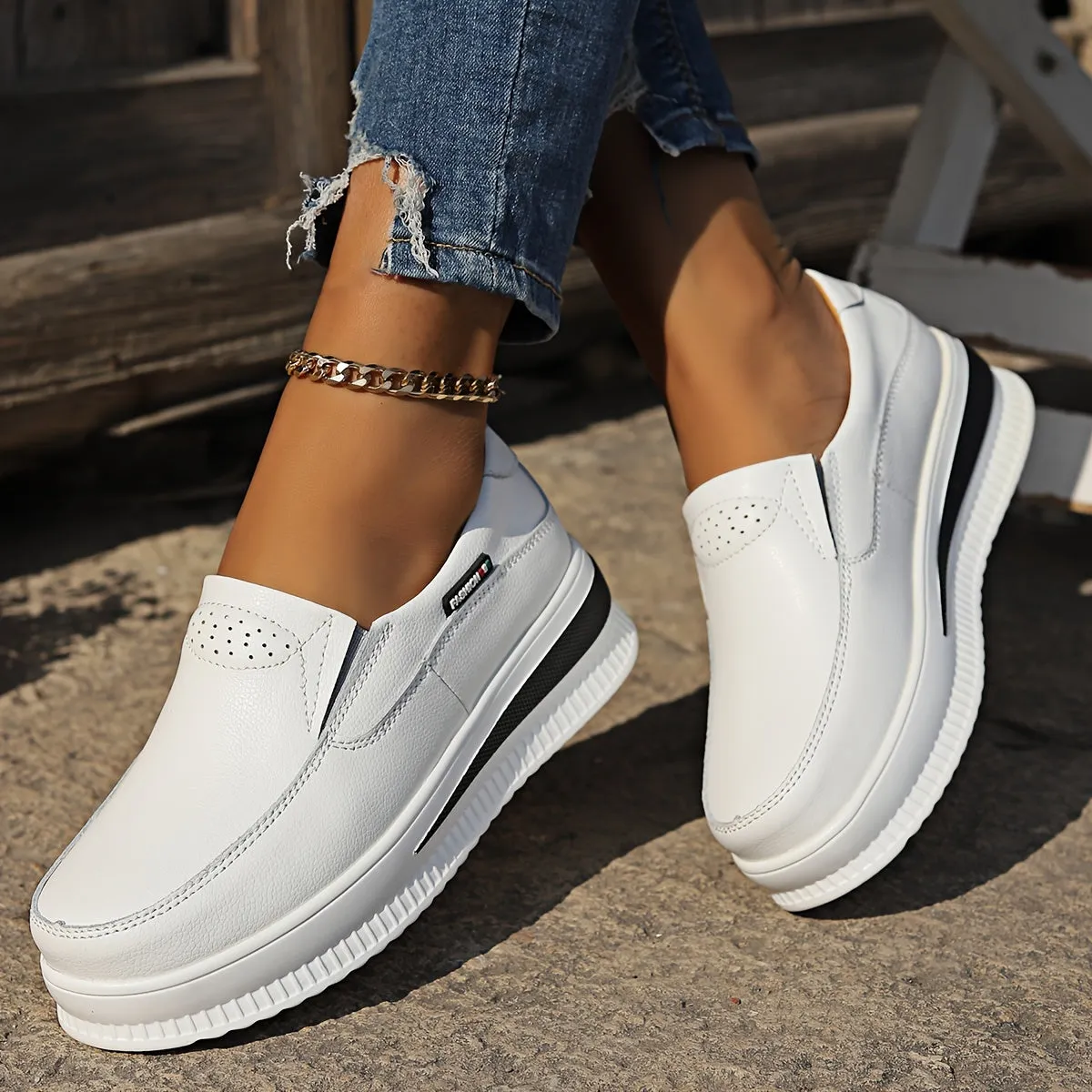 Women's Casual Loafers, Faux Leather Slip-on Shoes