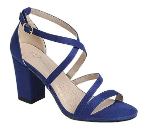 Women's Strappy Open Toe Sandal with Ankle Strap & Block Heel