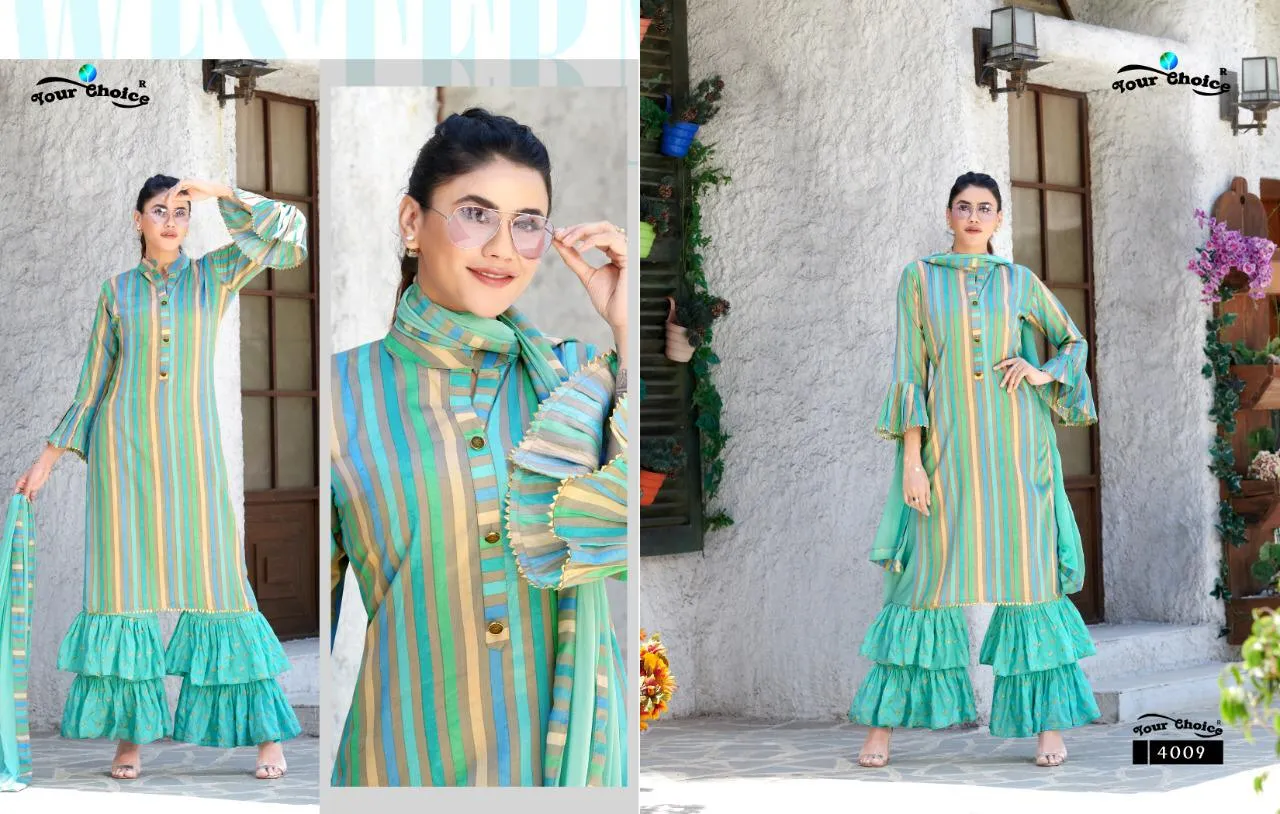 Your Choice Presents Lyner Cotton Casual Wear Salwar Suits